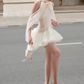 Mini robe de soirée en satin, sans bretelles, sans manches, ligne a, simple, C899