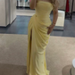 Robe de bal de princesse bustier à volants en satin long, robe de soirée C8117