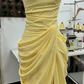 Robe de bal de princesse bustier à volants en satin long, robe de soirée C8117