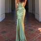 Robe de bal de princesse bustier à volants en satin long, robe de soirée C8117
