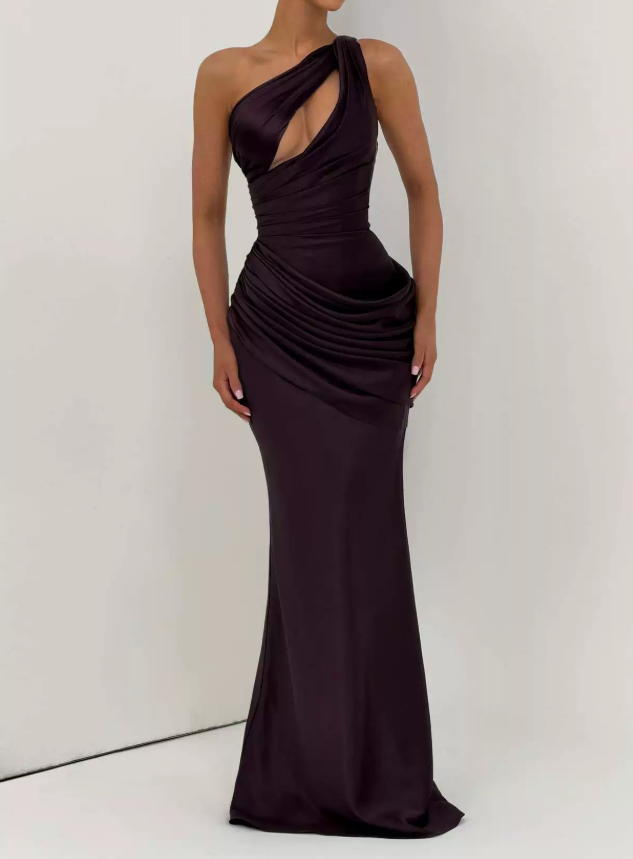 Robe de bal de princesse bustier à volants en satin long, robe de soirée C8117