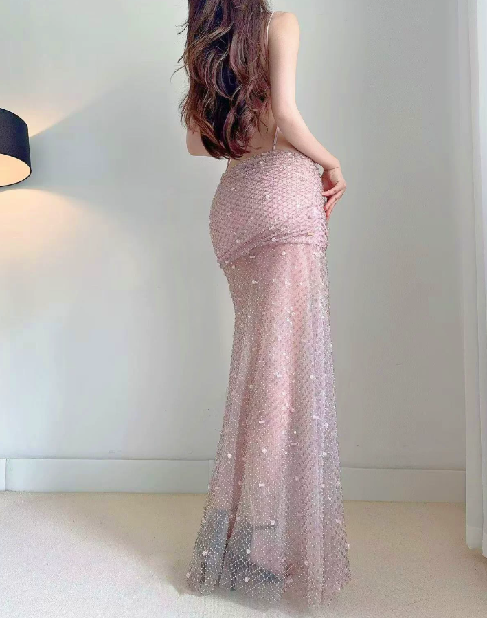 Robe de bal de princesse bustier à volants en satin long, robe de soirée C8117