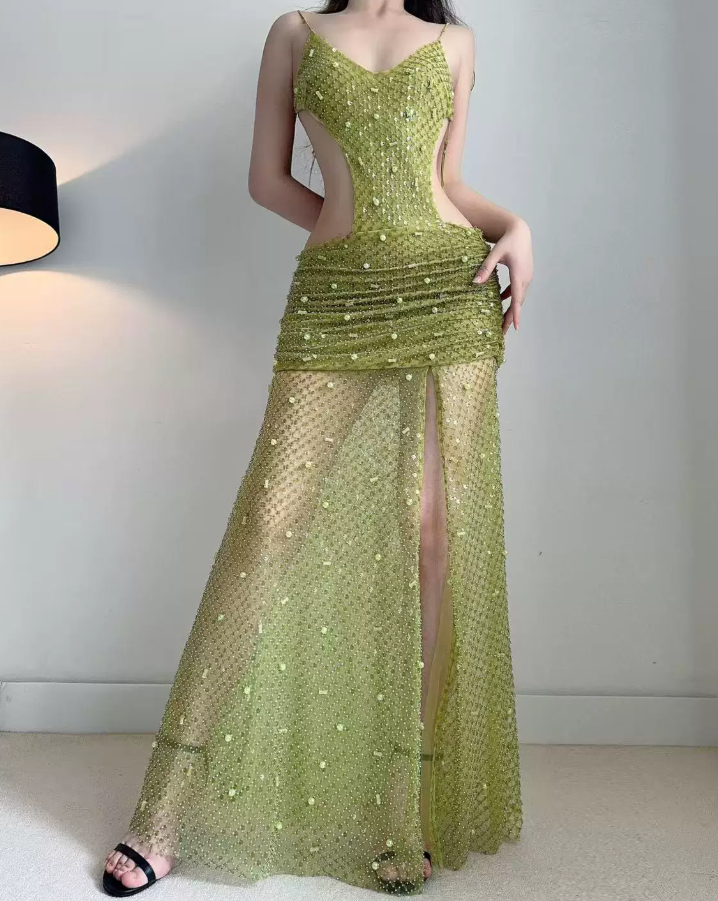 Robe de bal de princesse bustier à volants en satin long, robe de soirée C8117