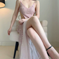 Robe de bal de princesse bustier à volants en satin long, robe de soirée C8117
