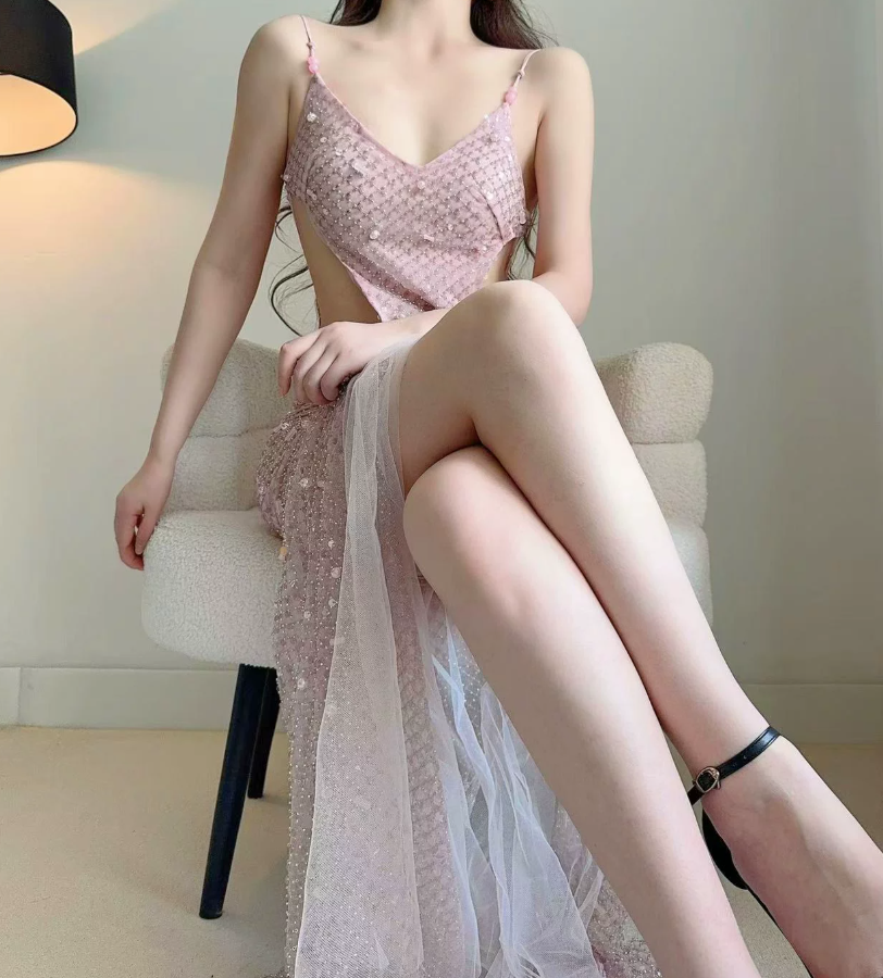 Robe de bal de princesse bustier à volants en satin long, robe de soirée C8117