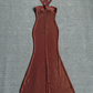 Shiny Halter Neck Brown Prom Dress Sequins Mermaid Evening Dress C9355