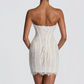Mini robe de soirée en satin, sans bretelles, sans manches, ligne a, simple, C899