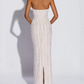 Elegant Strapless Prom Dress Lace Mermaid Evening Dress C9358