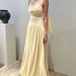 Robe de bal de princesse bustier à volants en satin long, robe de soirée C8117