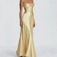 Robe de bal de princesse bustier à volants en satin long, robe de soirée C8117