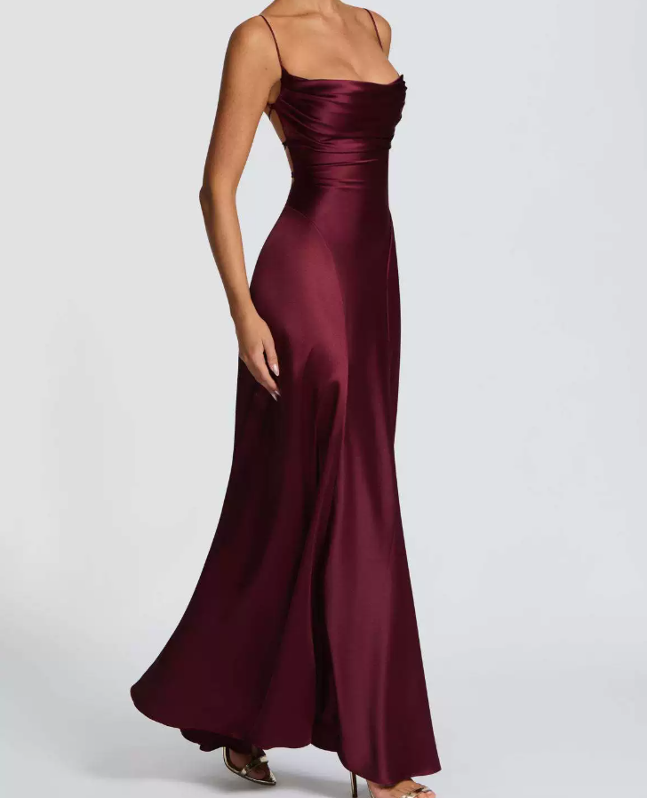 Robe de bal de princesse bustier à volants en satin long, robe de soirée C8117