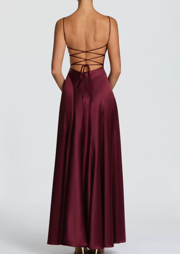 Robe de bal de princesse bustier à volants en satin long, robe de soirée C8117