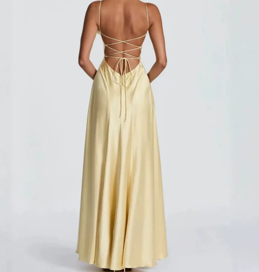 Robe de bal de princesse bustier à volants en satin long, robe de soirée C8117