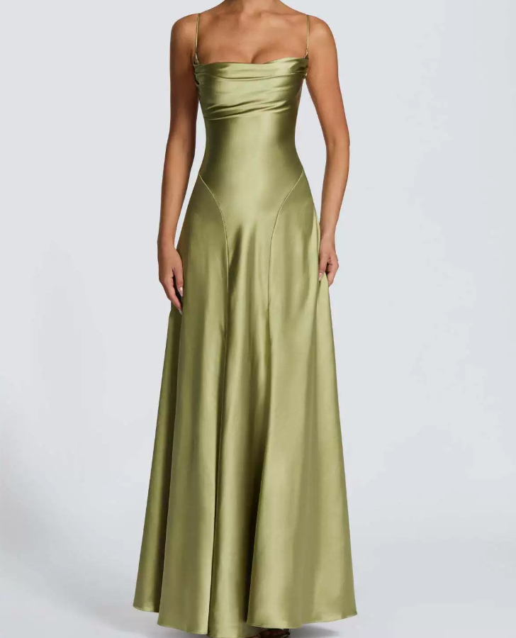 Robe de bal de princesse bustier à volants en satin long, robe de soirée C8117