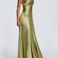 Robe de bal de princesse bustier à volants en satin long, robe de soirée C8117