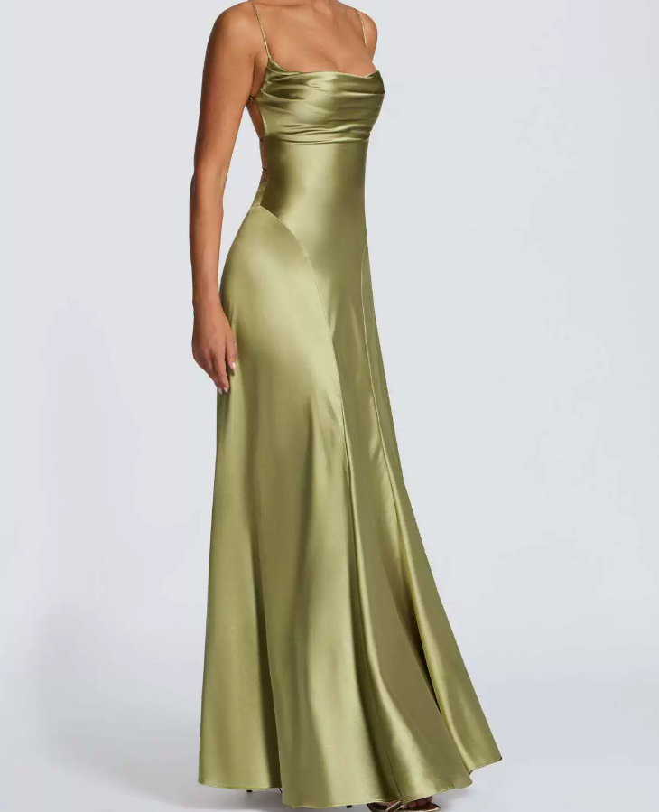 Robe de bal de princesse bustier à volants en satin long, robe de soirée C8117