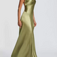 Robe de bal de princesse bustier à volants en satin long, robe de soirée C8117