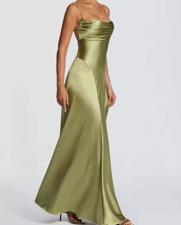 Robe de bal de princesse bustier à volants en satin long, robe de soirée C8117