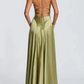 Robe de bal de princesse bustier à volants en satin long, robe de soirée C8117