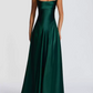 Robe de bal de princesse bustier à volants en satin long, robe de soirée C8117