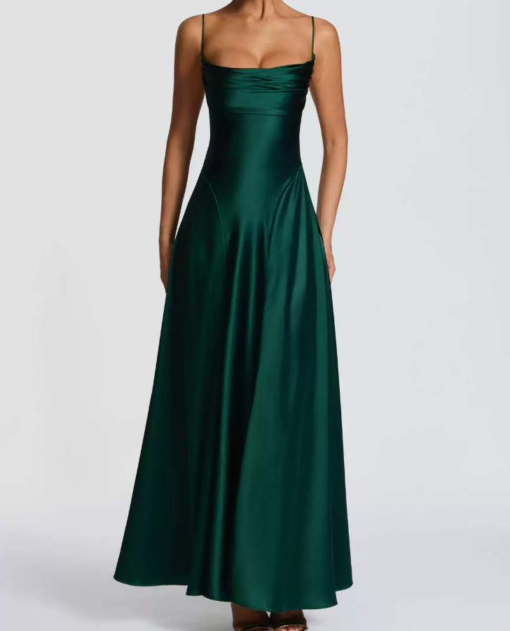 Robe de bal de princesse bustier à volants en satin long, robe de soirée C8117