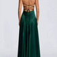 Robe de bal de princesse bustier à volants en satin long, robe de soirée C8117