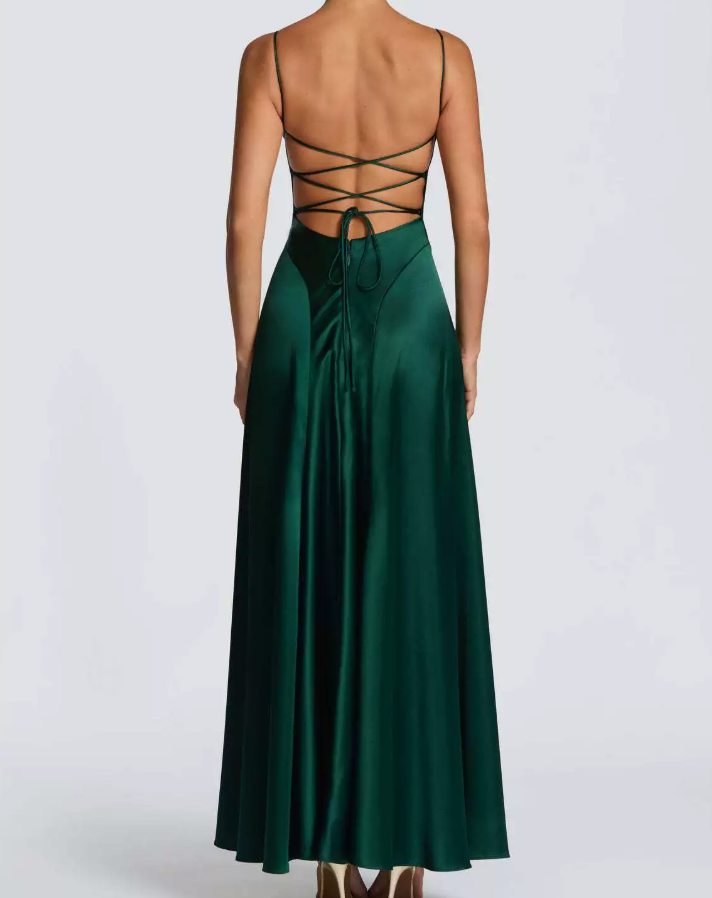 Robe de bal de princesse bustier à volants en satin long, robe de soirée C8117
