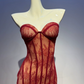 Robe de bal de princesse bustier à volants en satin long, robe de soirée C8117
