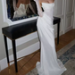 Superbe robe de mariée sirène bustier en satin et tulle, longue et en dentelle, C4563