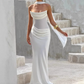 Superbe robe de mariée sirène bustier en satin et tulle, longue et en dentelle, C4563