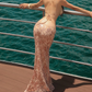 Robe de bal de princesse bustier à volants en satin long, robe de soirée C8117