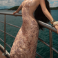 Robe de bal de princesse bustier à volants en satin long, robe de soirée C8117