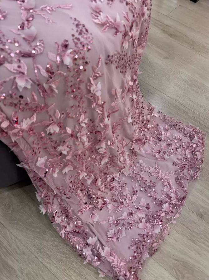 Robe de bal de princesse bustier à volants en satin long, robe de soirée C8117