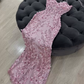 Robe de bal de princesse bustier à volants en satin long, robe de soirée C8117