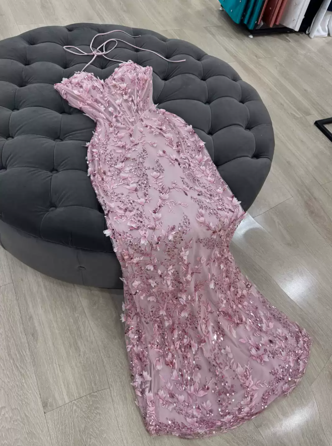 Robe de bal de princesse bustier à volants en satin long, robe de soirée C8117