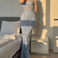 Robe de bal de princesse bustier à volants en satin long, robe de soirée C8117