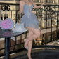 Mini robe de soirée en satin, sans bretelles, sans manches, ligne a, simple, C899