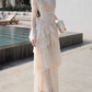 Robe de bal de princesse bustier à volants en satin long, robe de soirée C8117