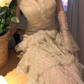 Robe de bal de princesse bustier à volants en satin long, robe de soirée C8117