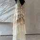 Robe de bal de princesse bustier à volants en satin long, robe de soirée C8117