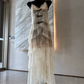 Robe de bal de princesse bustier à volants en satin long, robe de soirée C8117