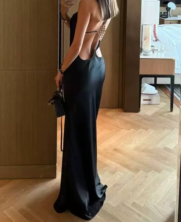 Robe de bal de princesse bustier à volants en satin long, robe de soirée C8117