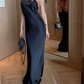Robe de bal de princesse bustier à volants en satin long, robe de soirée C8117