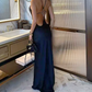 Robe de bal de princesse bustier à volants en satin long, robe de soirée C8117