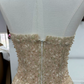 Sleek Strapless Beige Prom Dress Sequins A-Line Evening Dress C9370