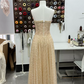Sleek Strapless Beige Prom Dress Sequins A-Line Evening Dress C9370