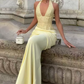 Robe de bal de princesse bustier à volants en satin long, robe de soirée C8117