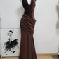 Robe de bal de princesse bustier à volants en satin long, robe de soirée C8117