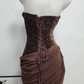 Robe de bal de princesse bustier à volants en satin long, robe de soirée C8117