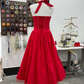 Robe de bal de princesse bustier à volants en satin long, robe de soirée C8117